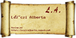 Lóczi Alberta névjegykártya
